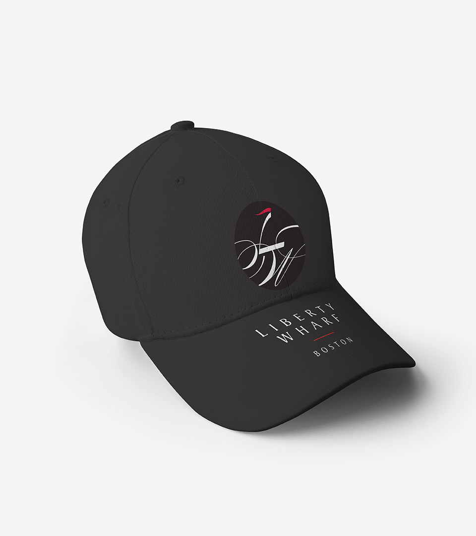 liberty wharf black hat with logo copy