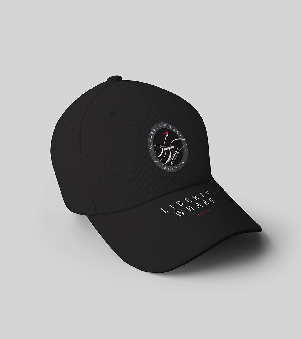 liberty wharf gray hat with logo