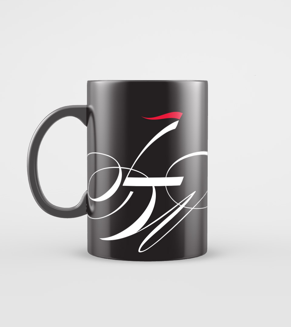 liberty wharf logo on black mug