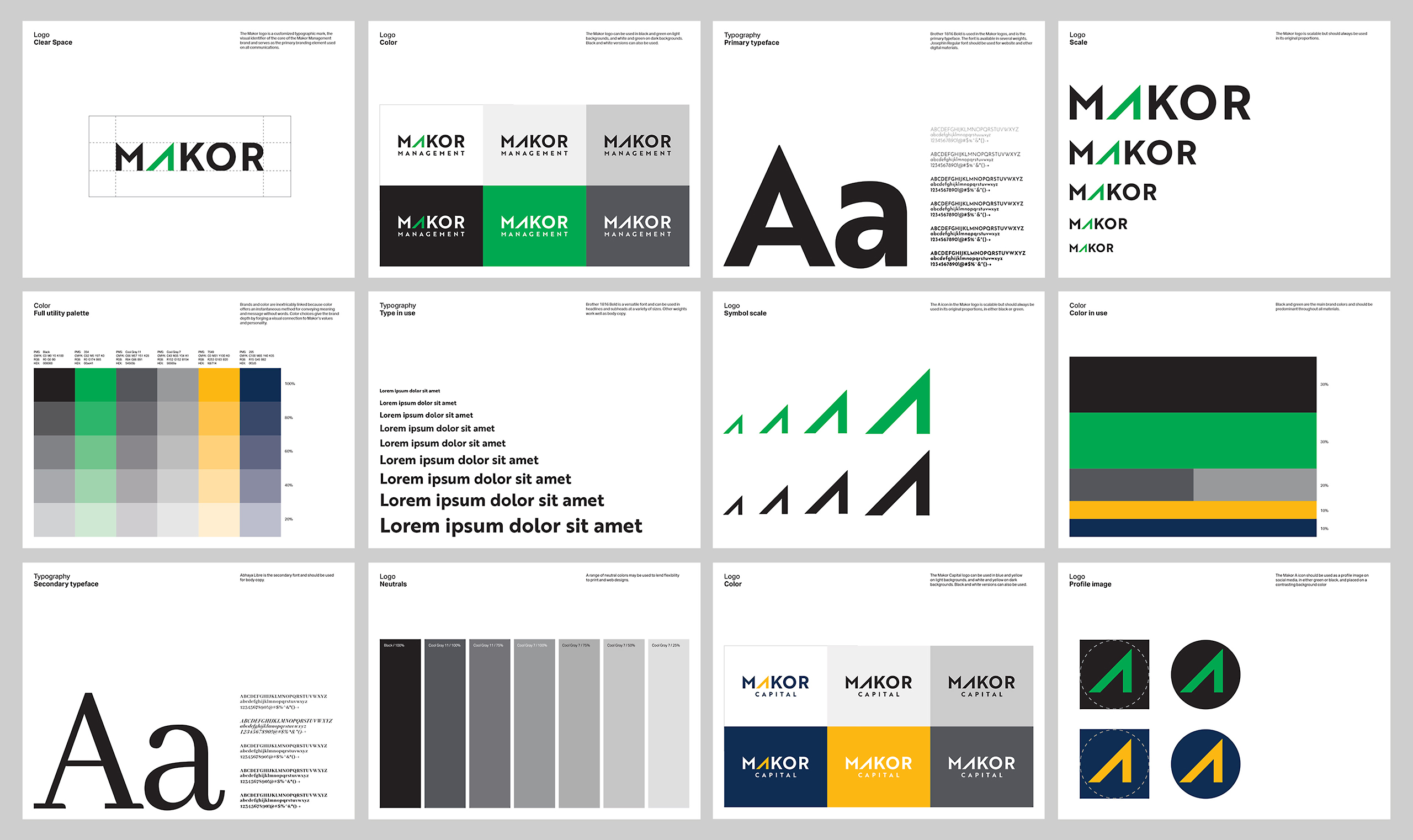 Makor brand guide pages