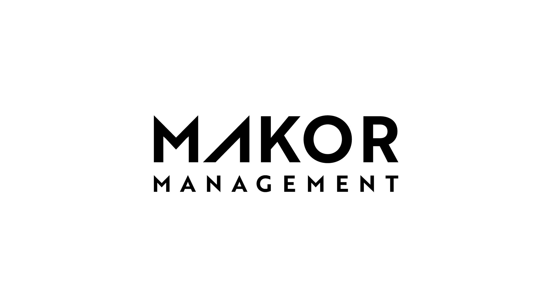 makor management black logo on white