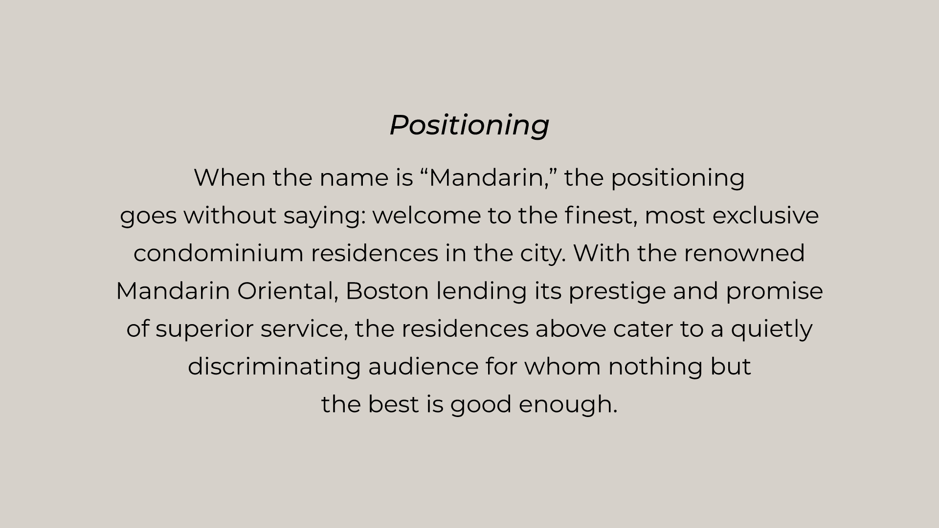 Mandarin positioning