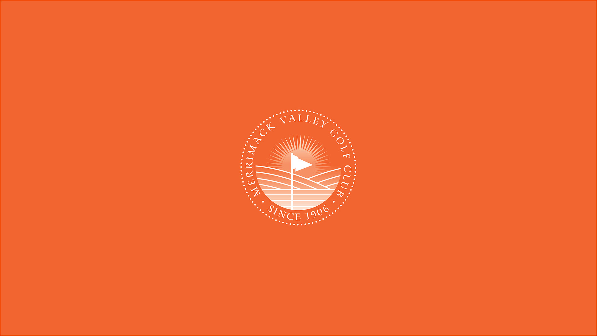 merrimack valley golf club white logo on orange background