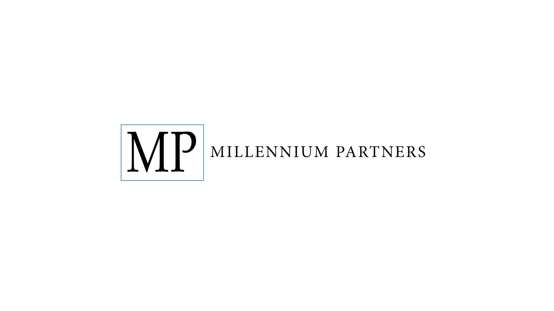 millennium partners black logo on white