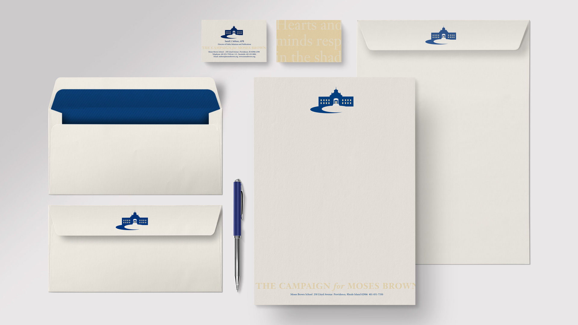 Moses Brown stationery package