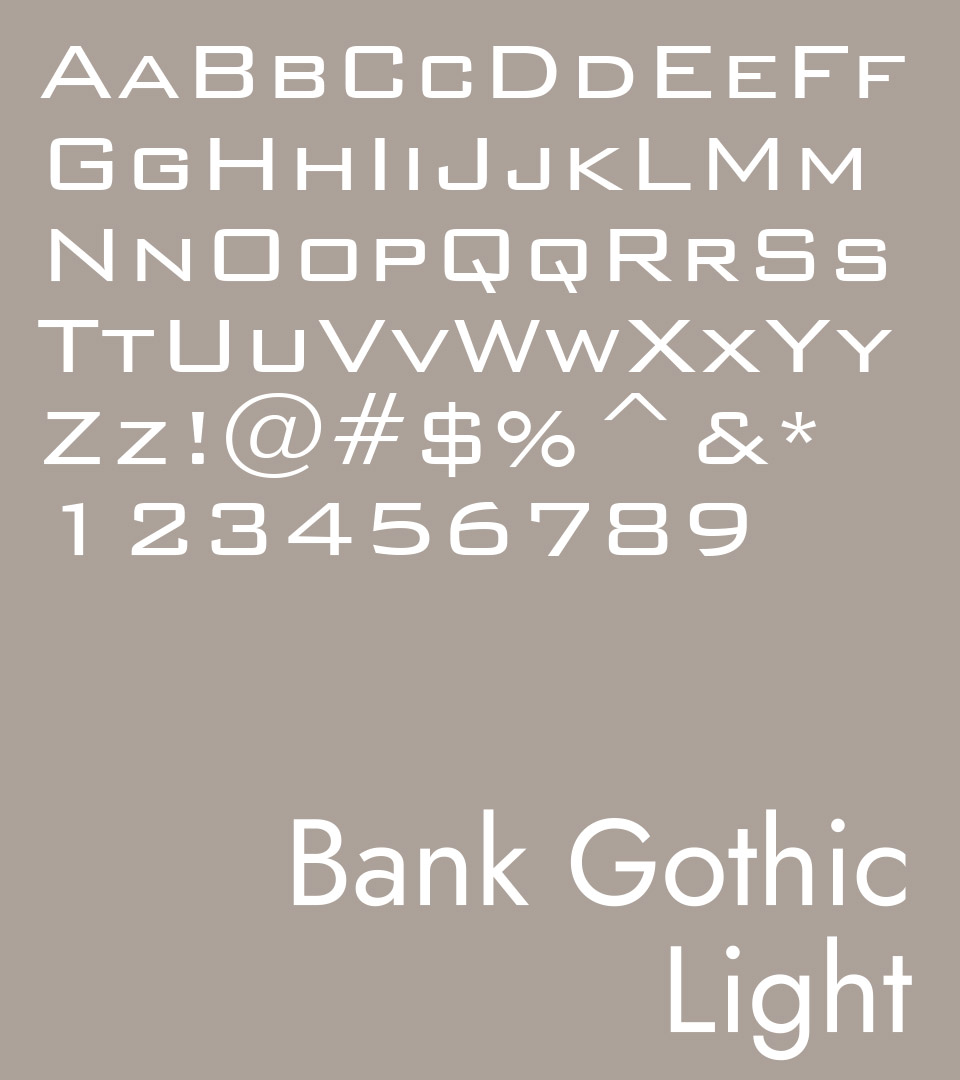 newbury street fonts on gray