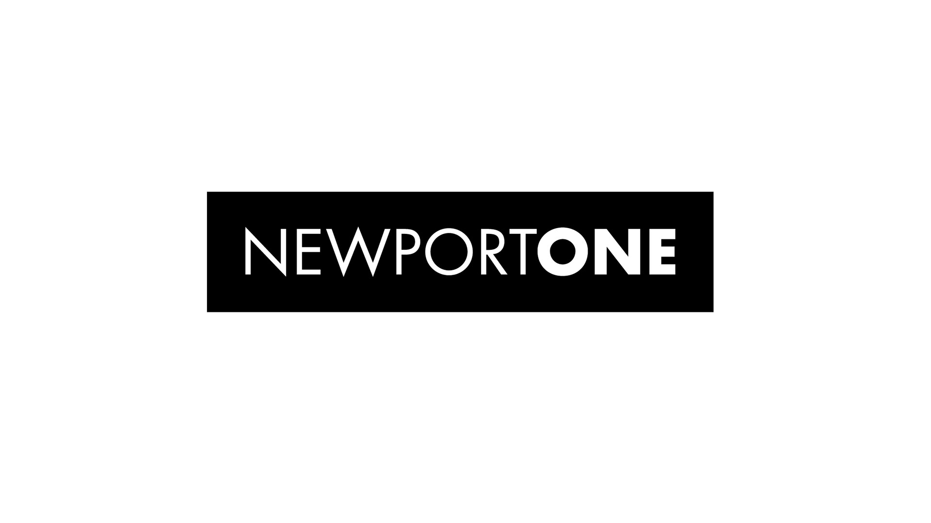 newport one white logo on black