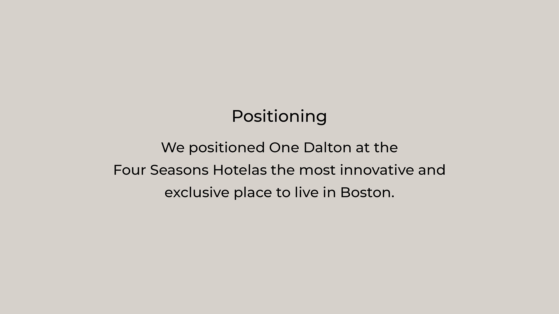 one dalton four seasons hotel positioning