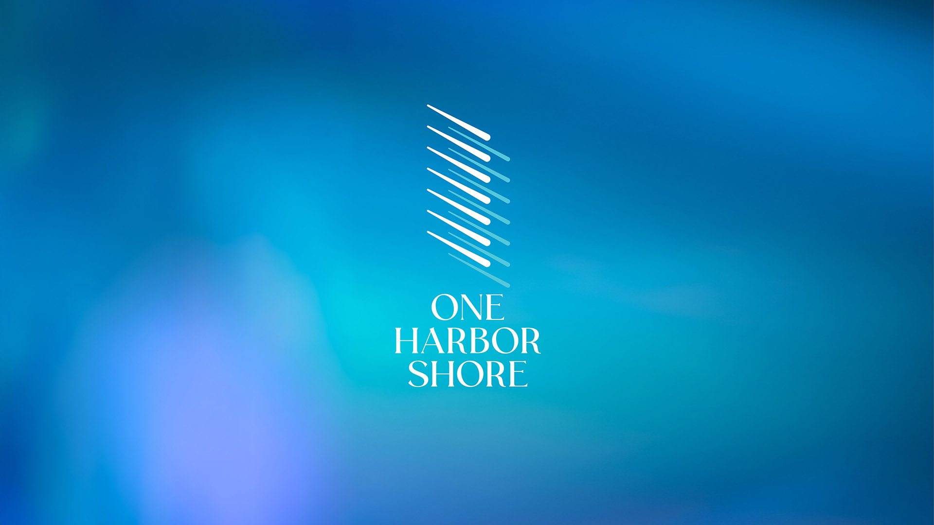 Branding luxury real estate in Boston with one harbor shore logo with blue gradients