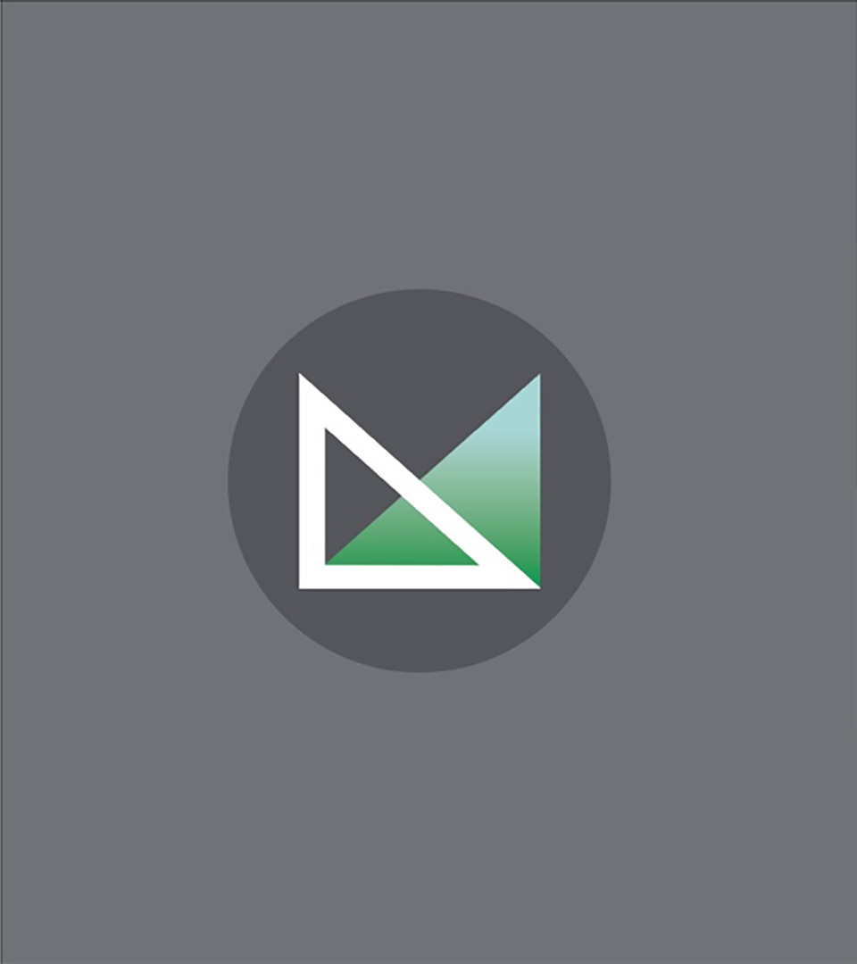 prism round logo on gray background by boston design agency adams design