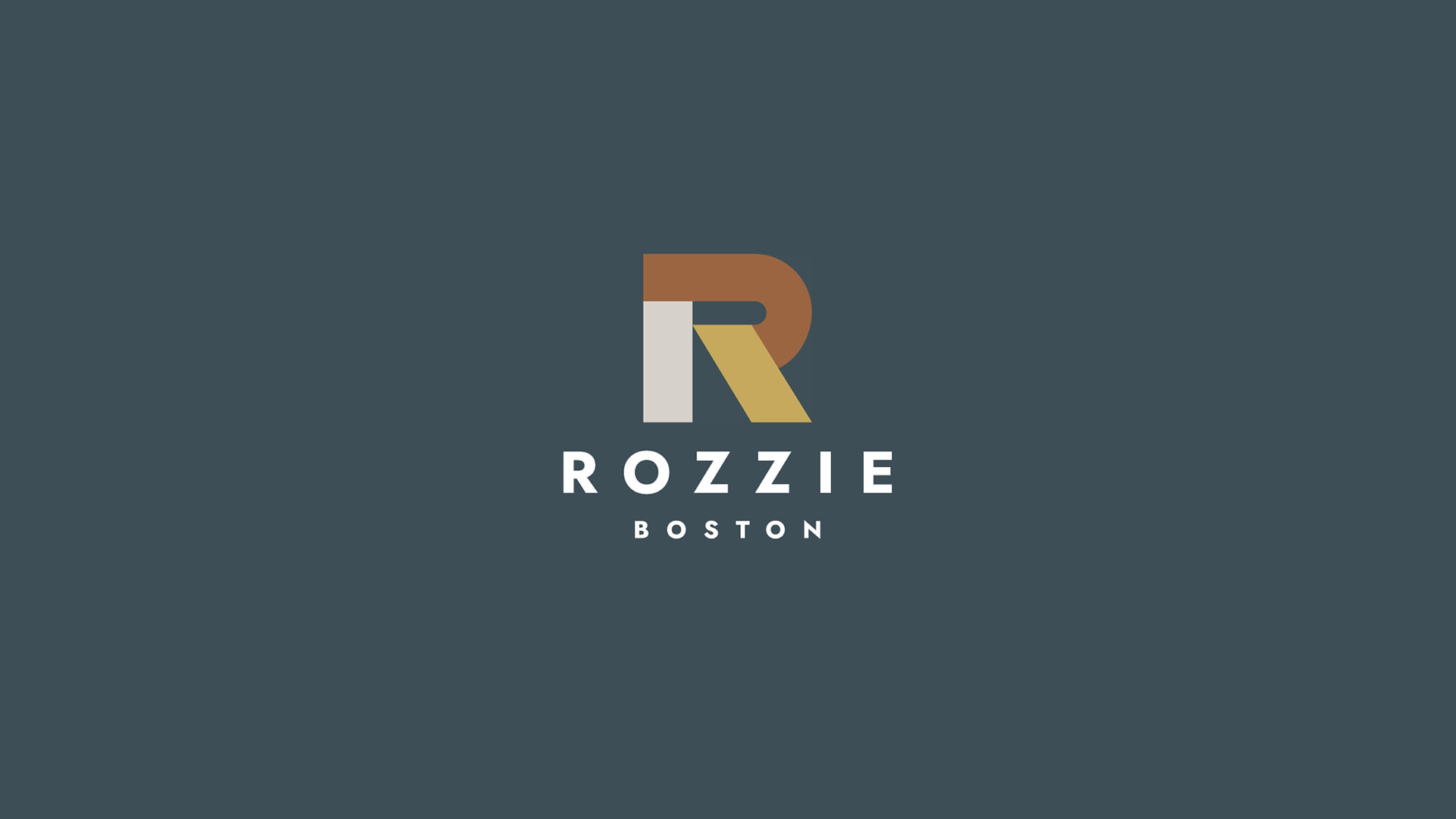 rozzie boston color logo on green