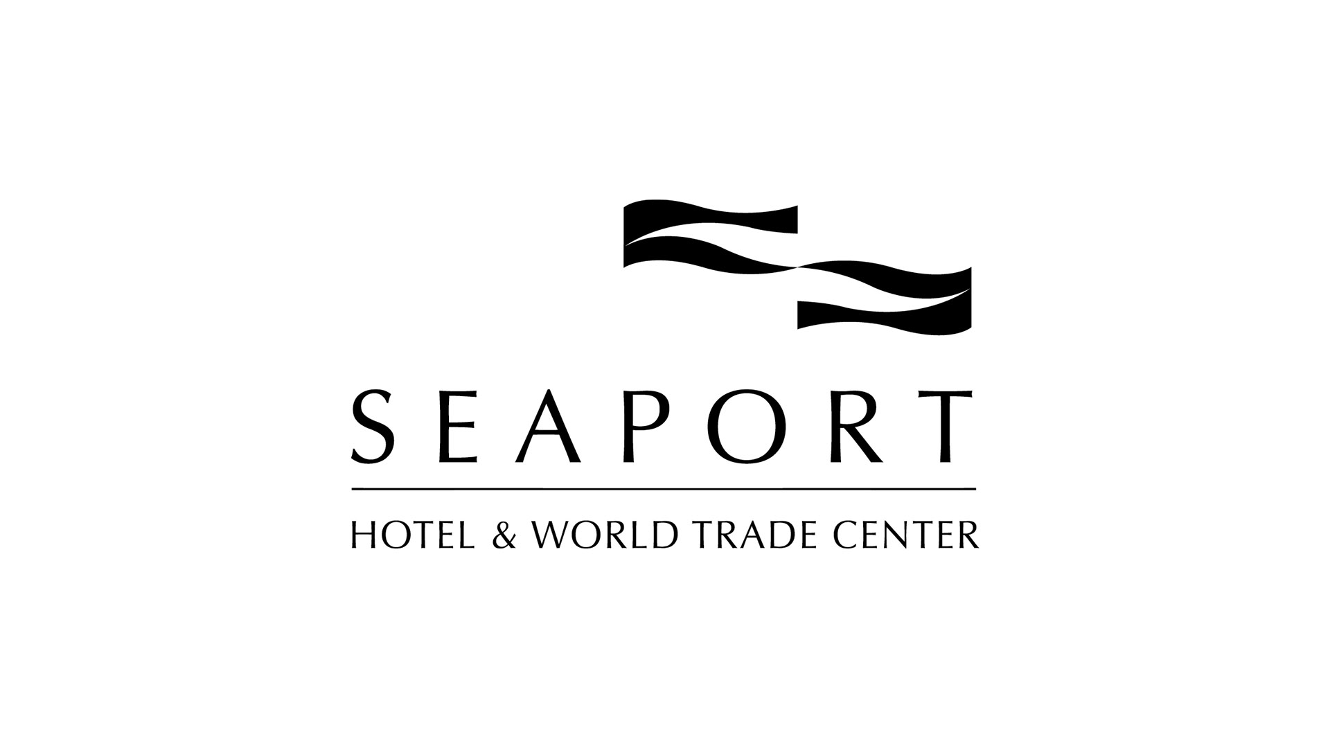 seaport hotel black logo on white