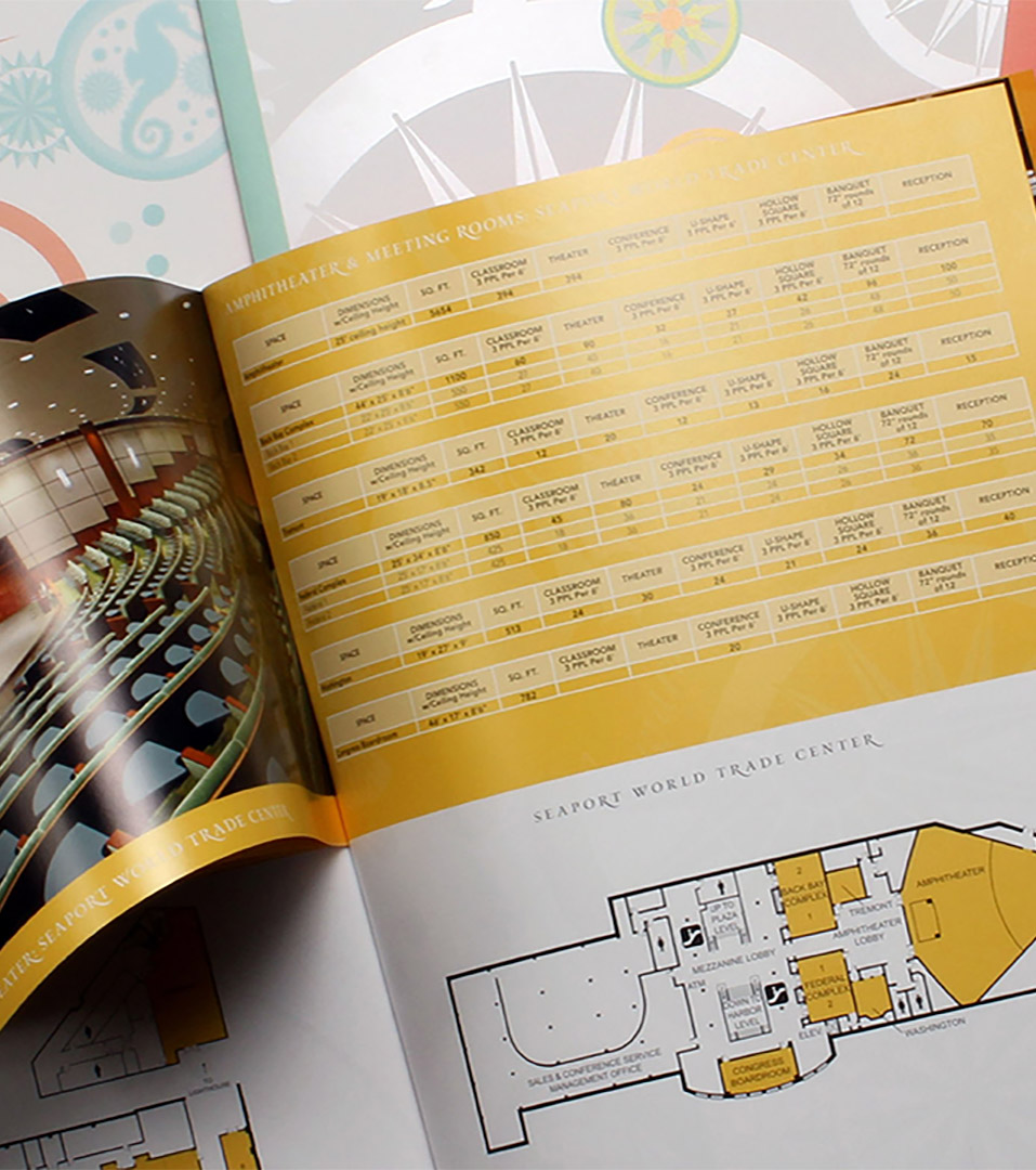 seaport hotel brochure with floor plan pages vertical