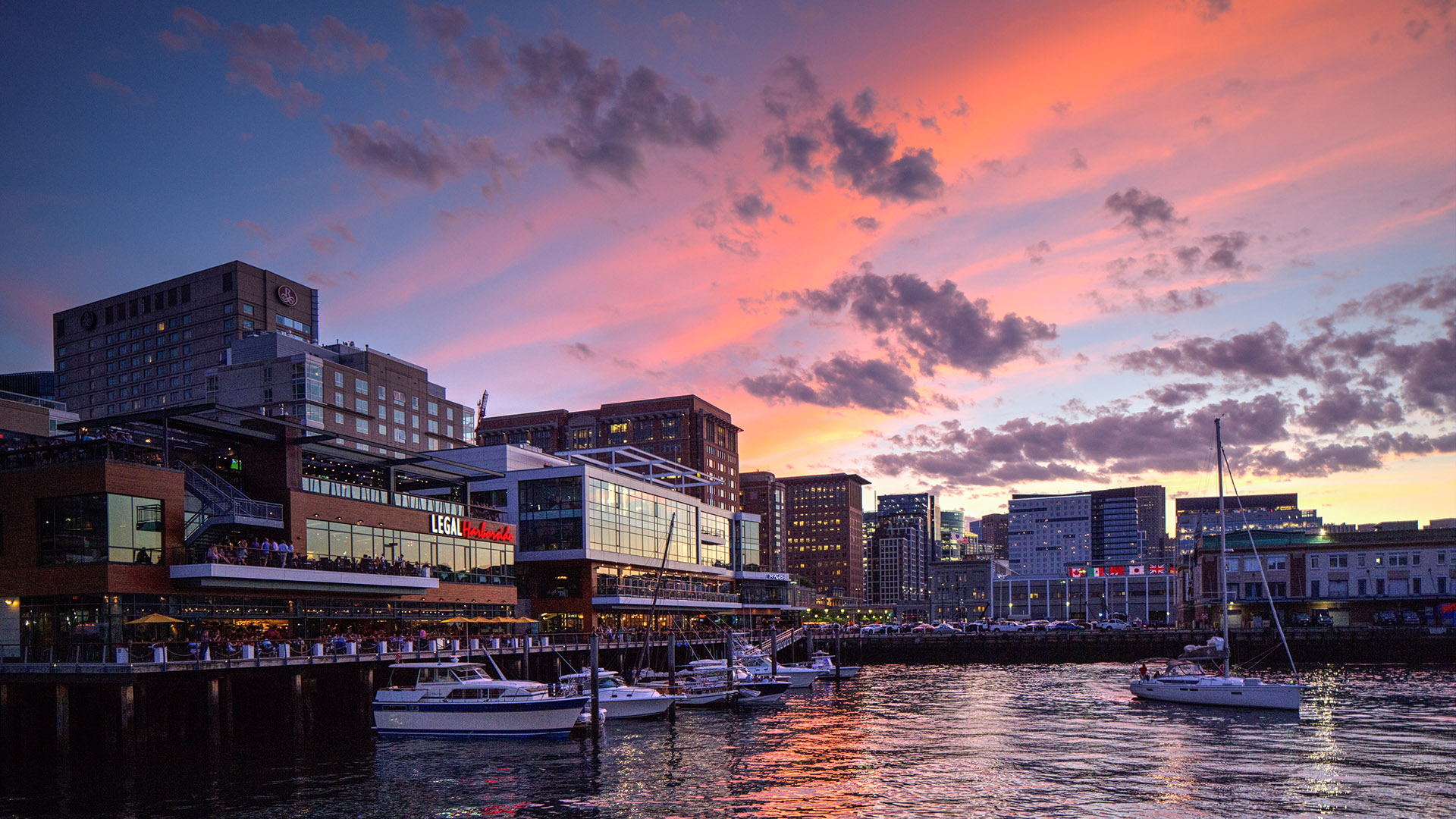 seaport hotel harbor dusk