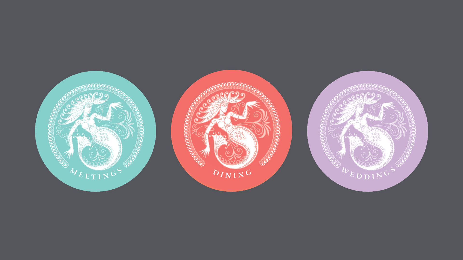 seaport hotel mermaids with color palatte
