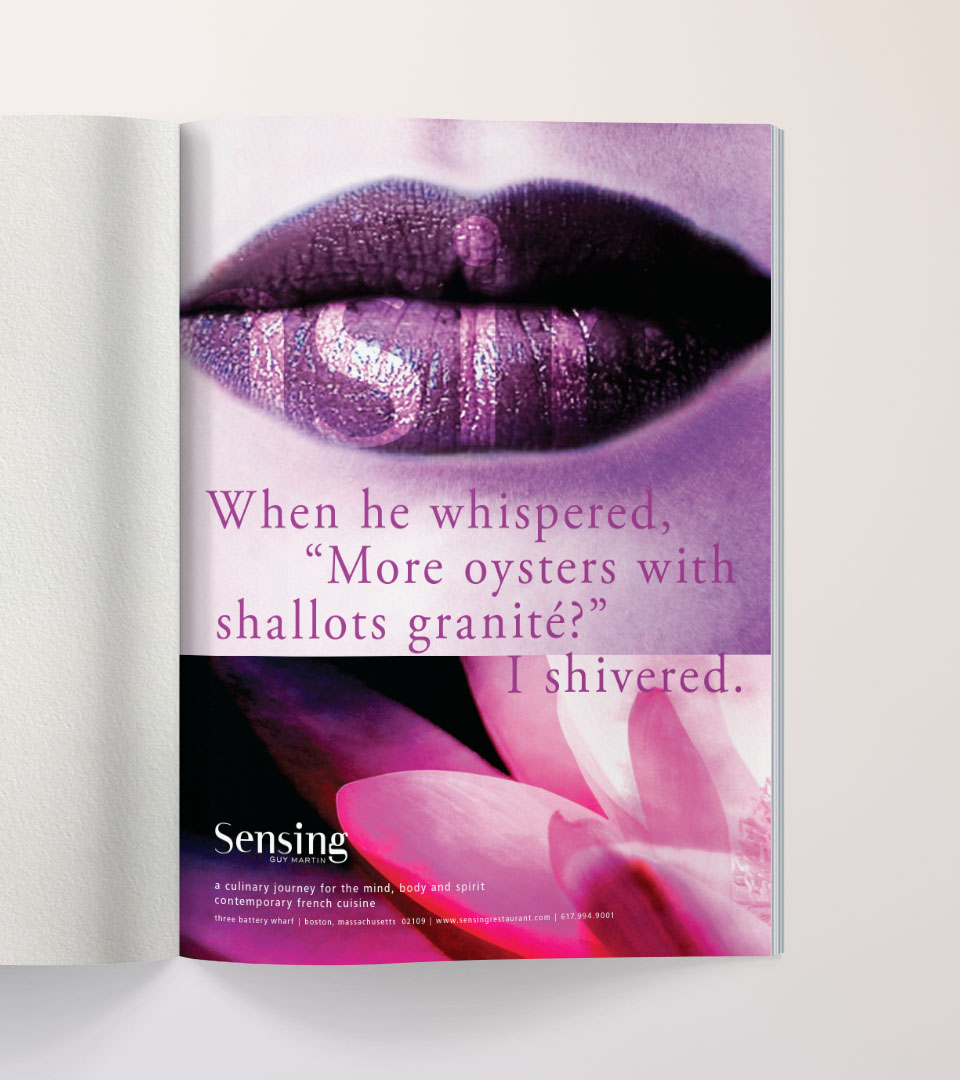 sensing advertising wth purple lips