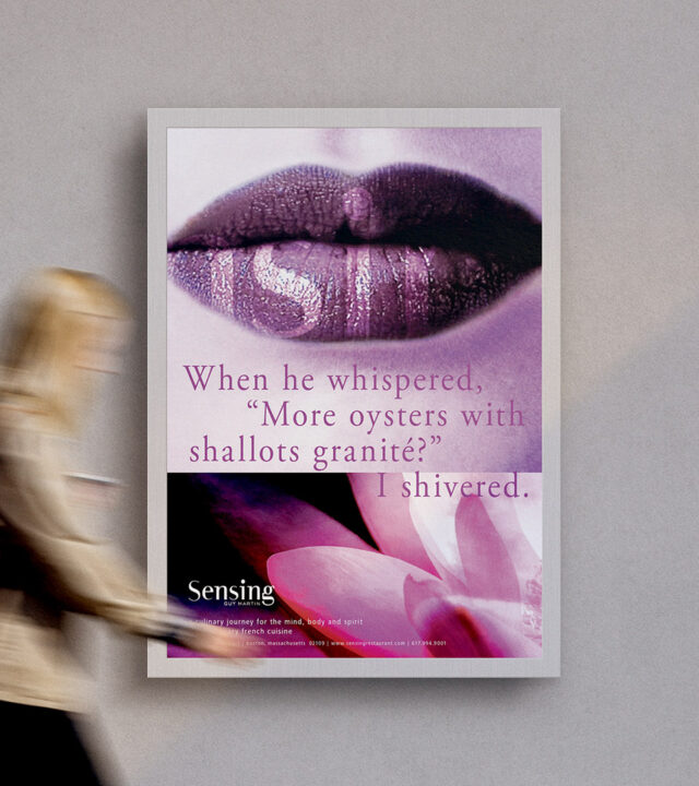 sensing street poster with purple lips