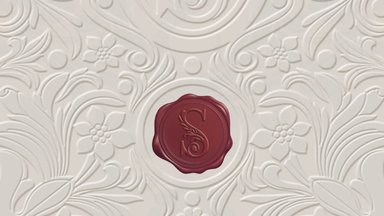signet book cover with red seal logo