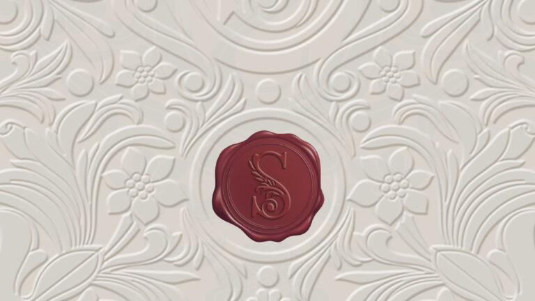 signet book cover with red seal logo