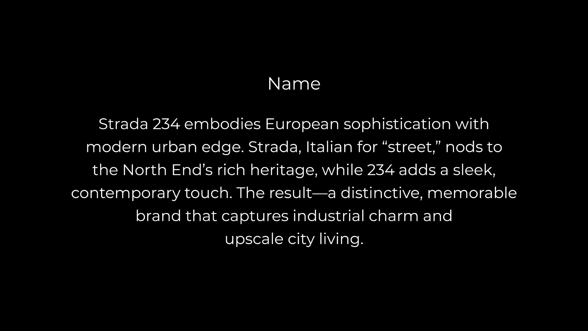 strada 234 name description on black