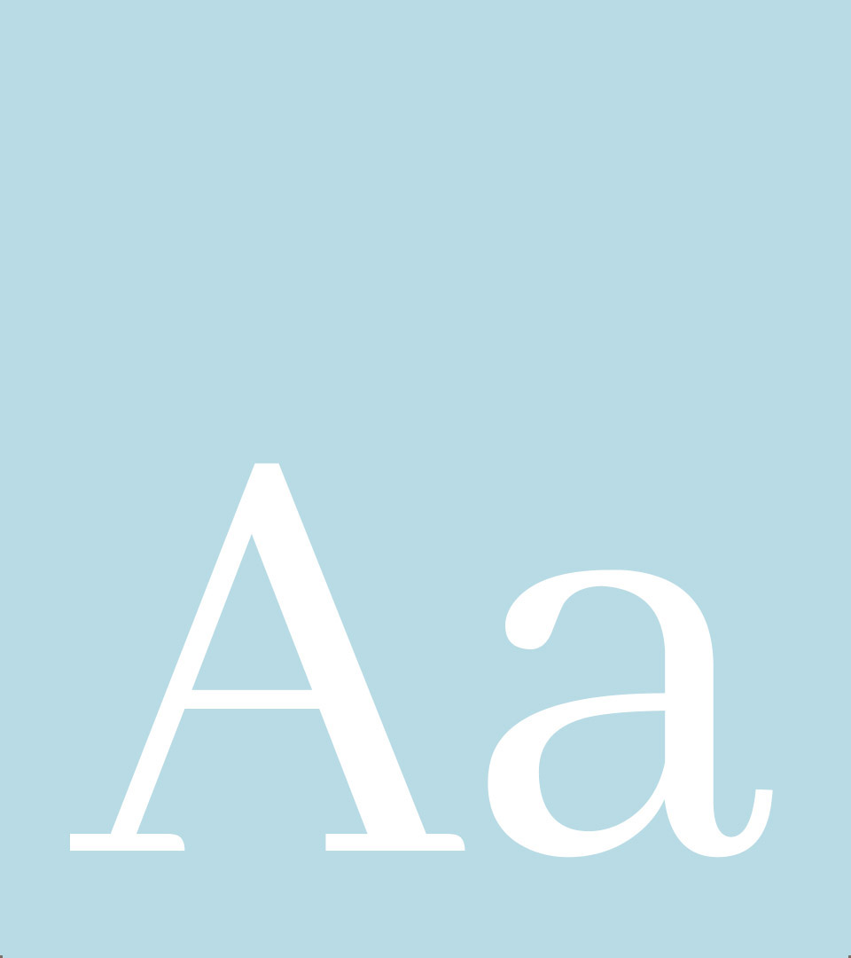 stratus A font on light blue