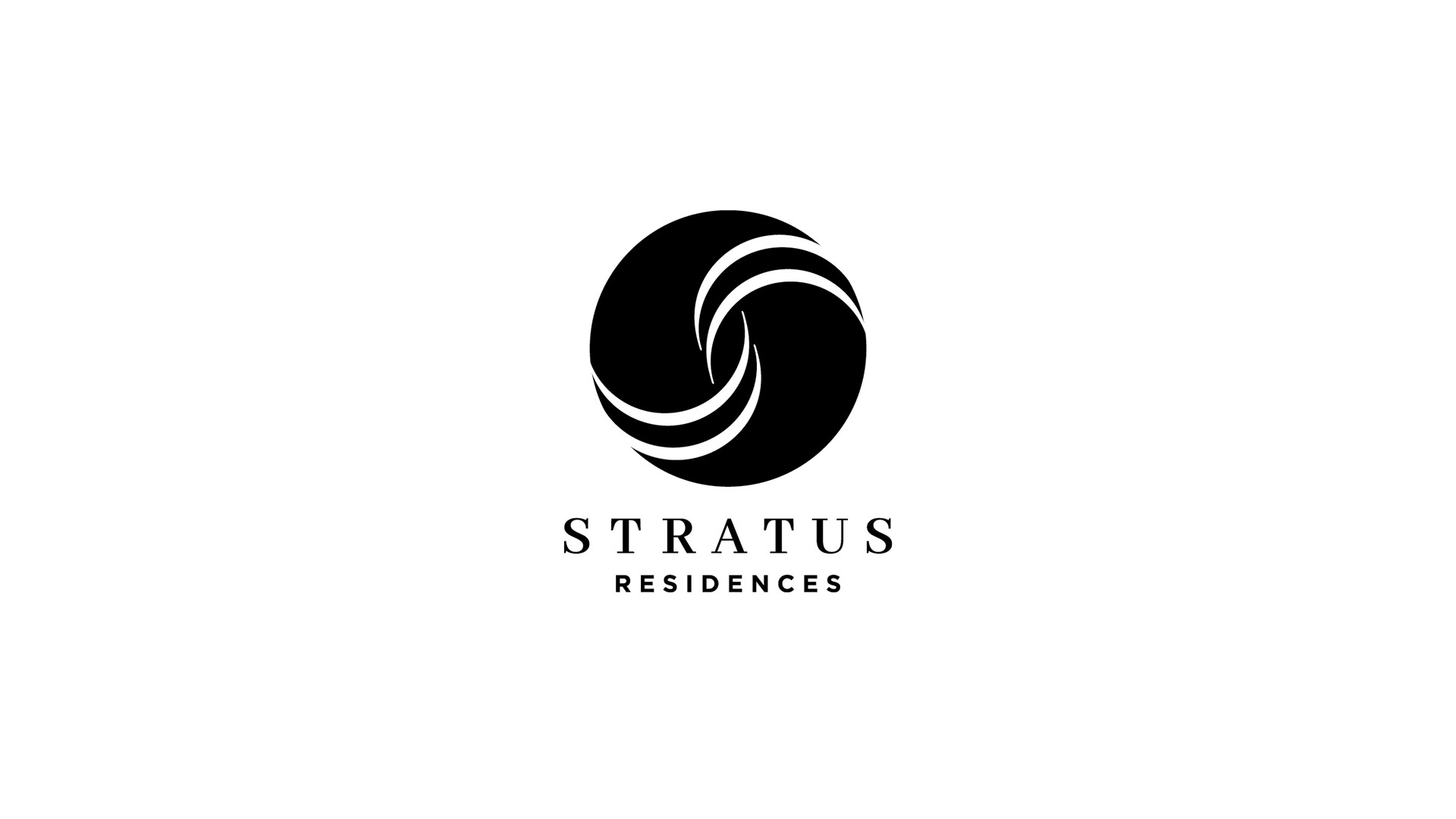 stratus residences black logo on white