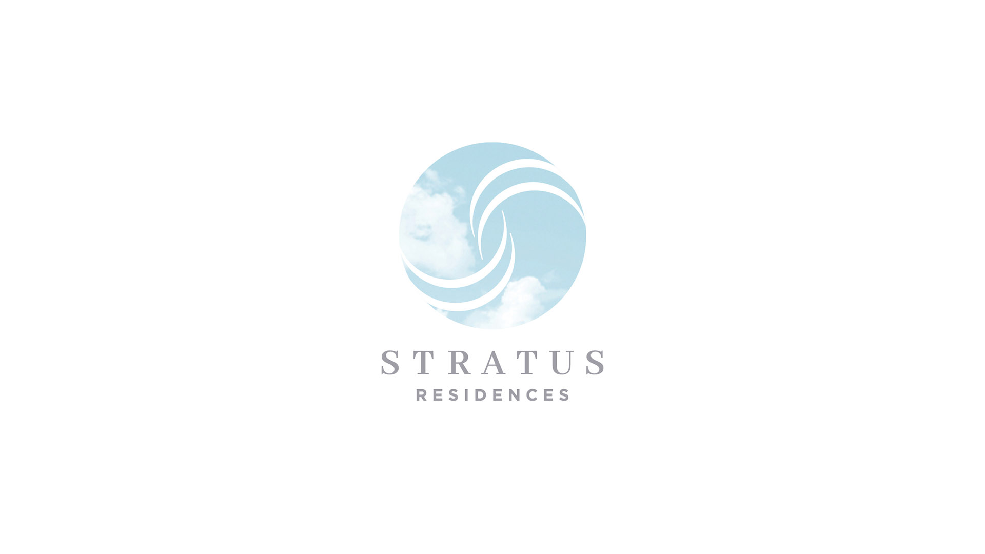 stratus residences cloud boston logo design on white