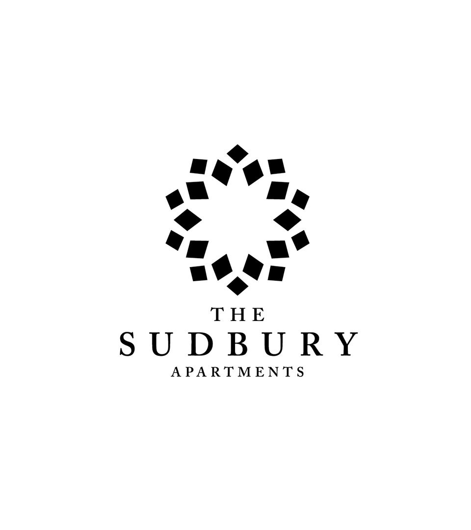 Design and branding in Boston includes the sudbury apartments logo in black vertical
