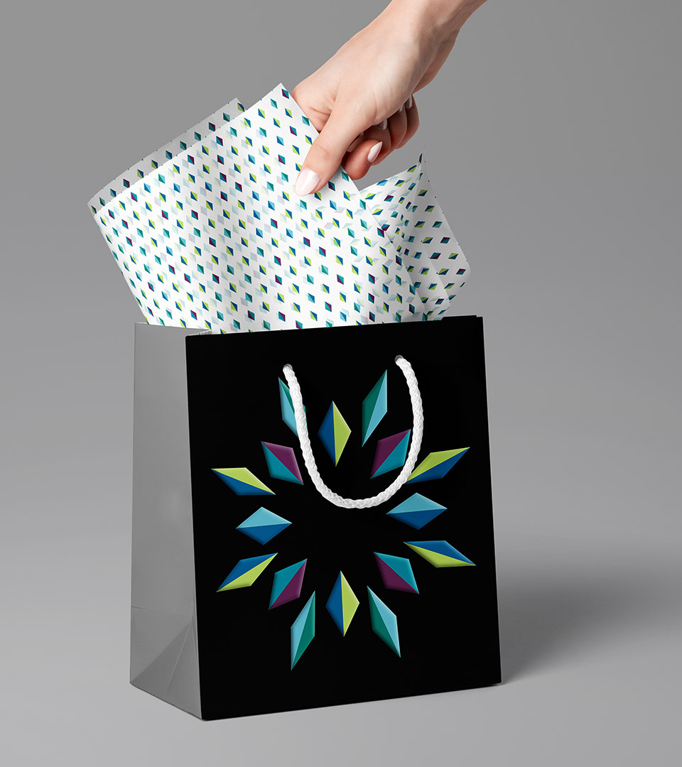 sudbury shopping bag with tissue