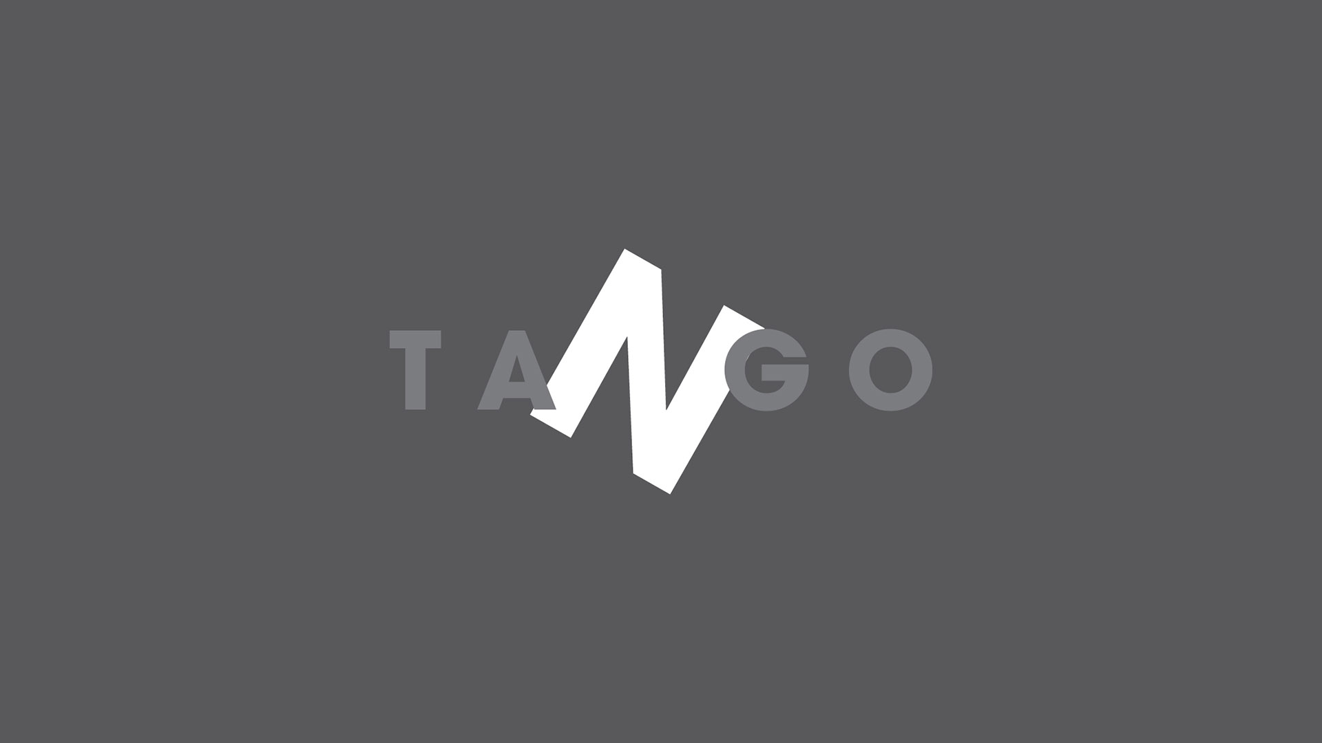 tango logo on gray background with white n