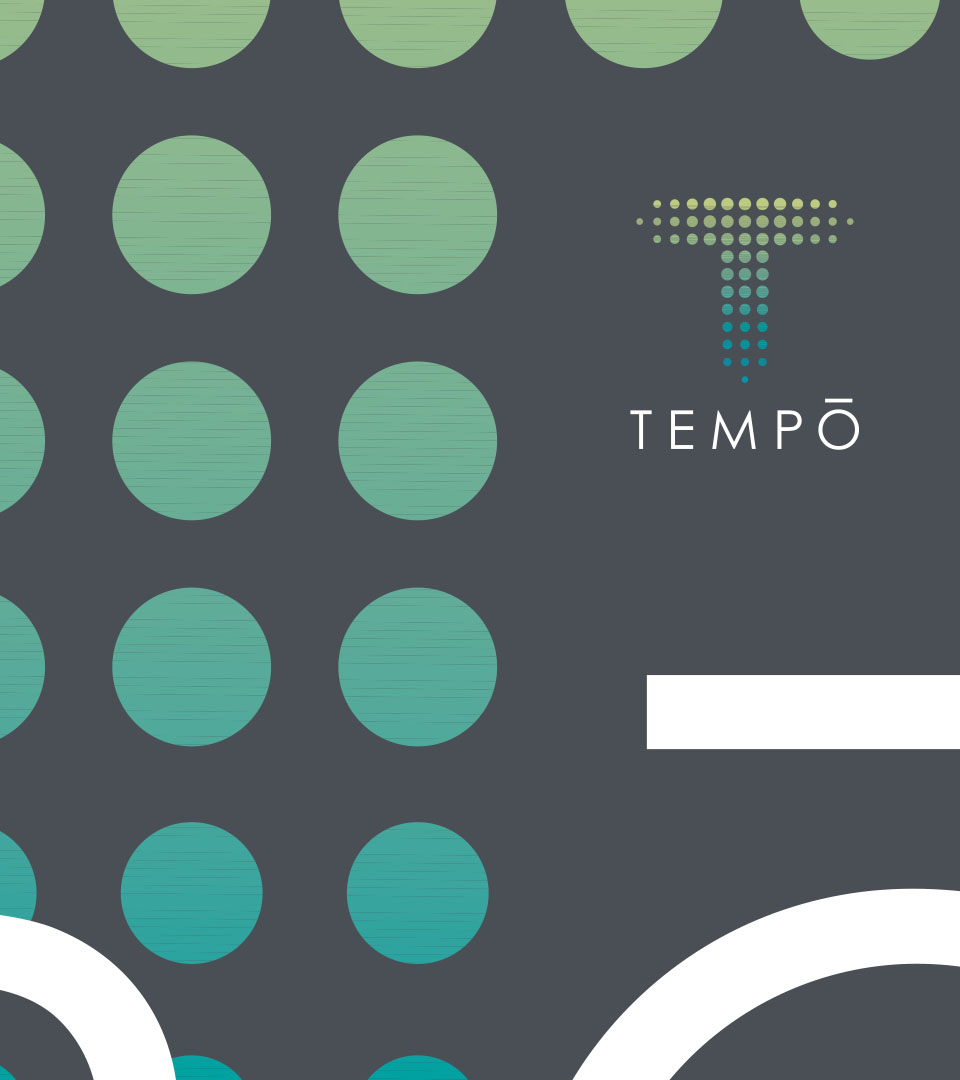 tempo graphics with dots and logo