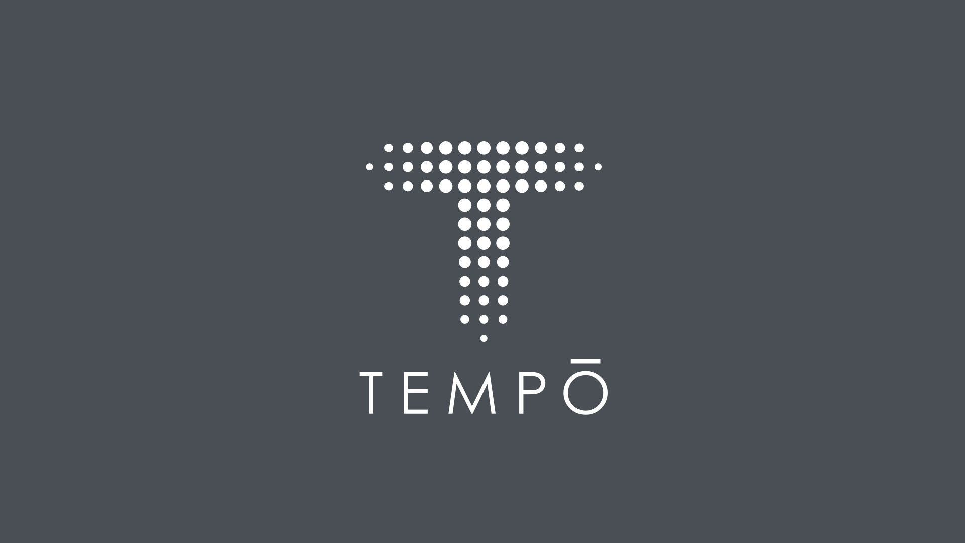 tempo white logo on gray