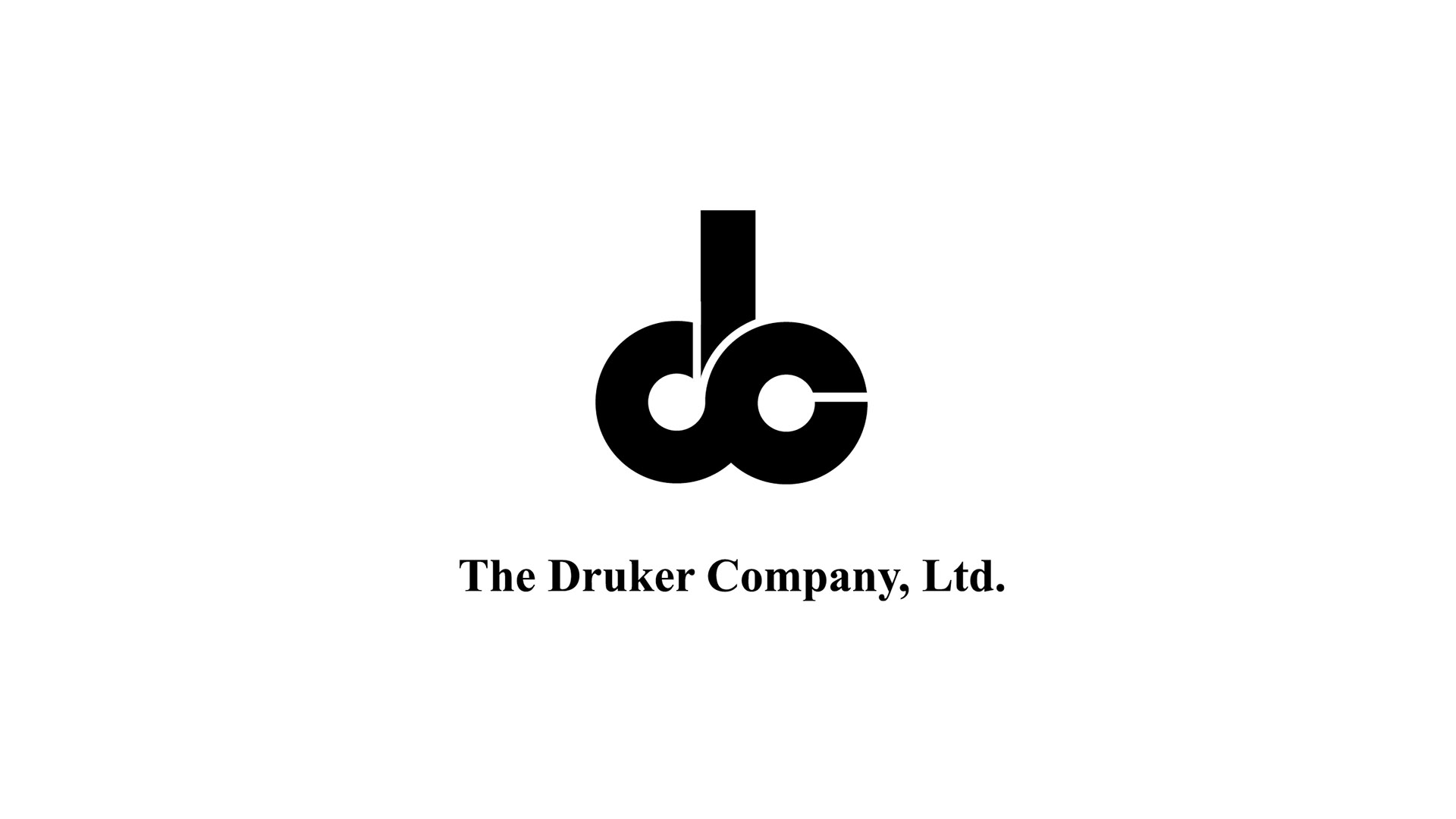 the druker company logo black on white