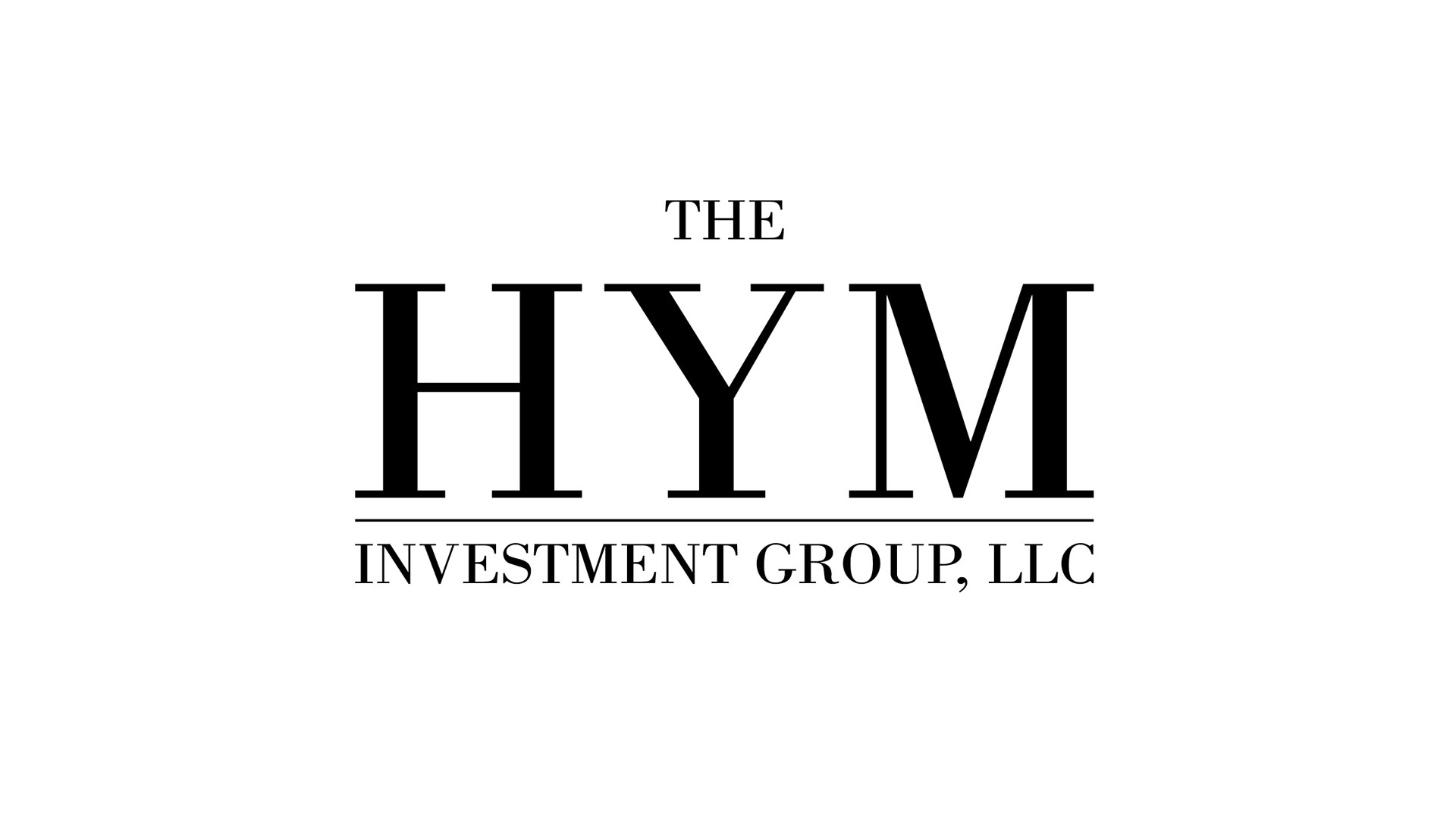 adams design boston client hym investment group logo on white