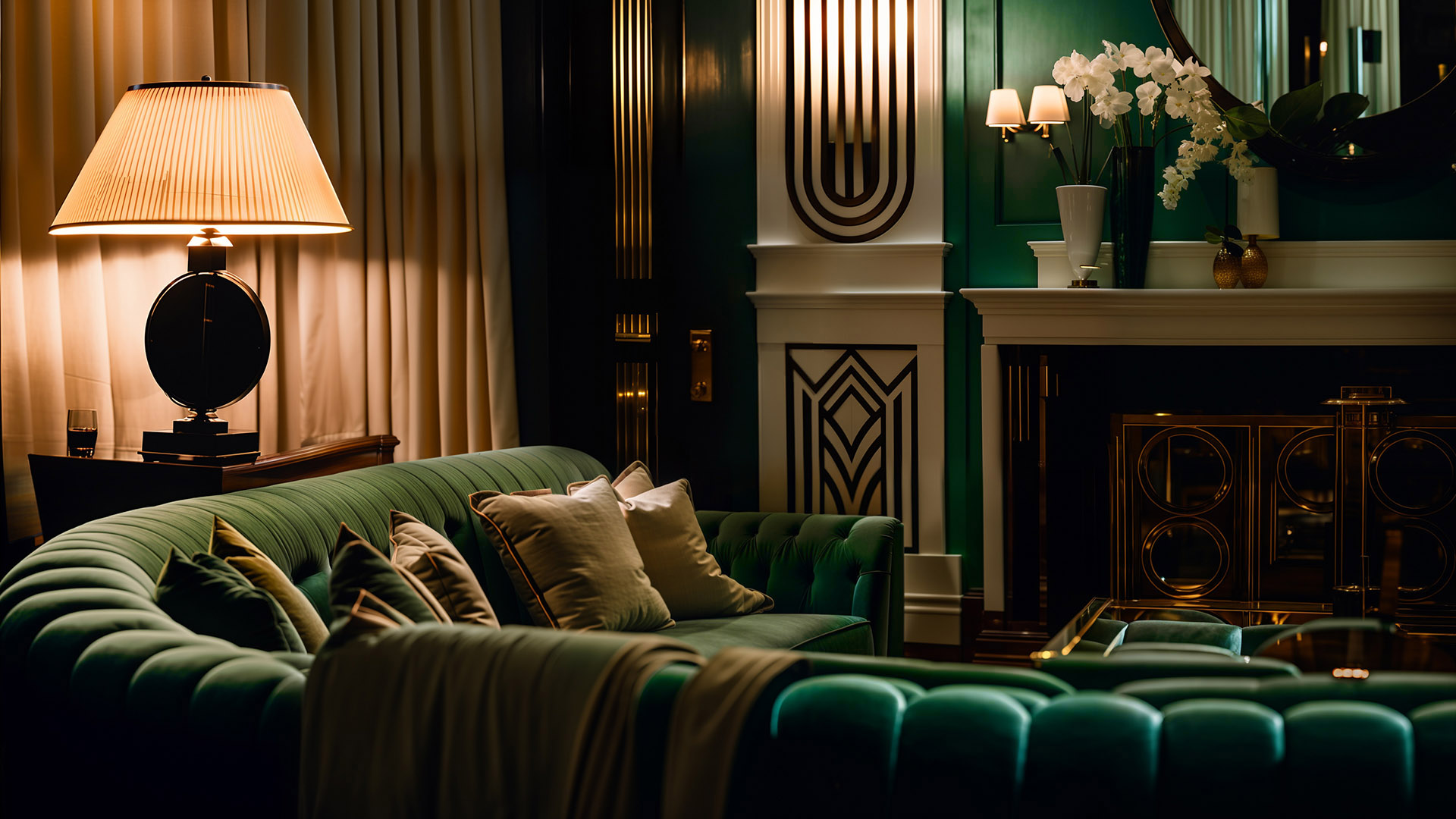 turner hill living room in yellow green
