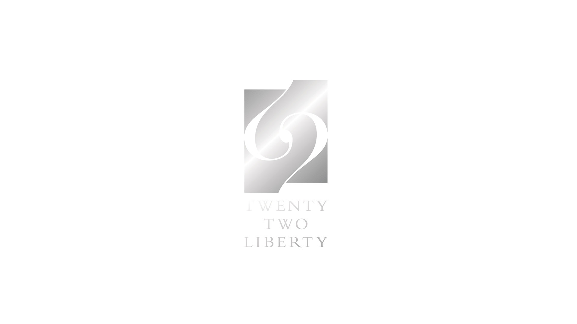 twenty two liberty silver logo on white