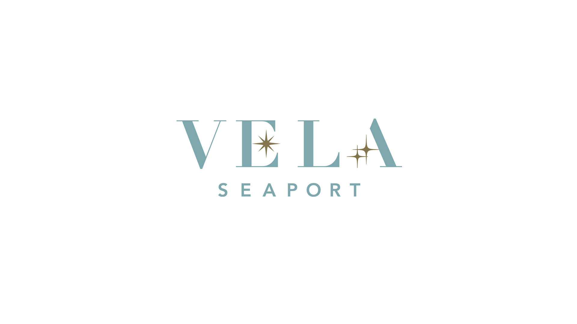 vela seaport restaurant logo on white