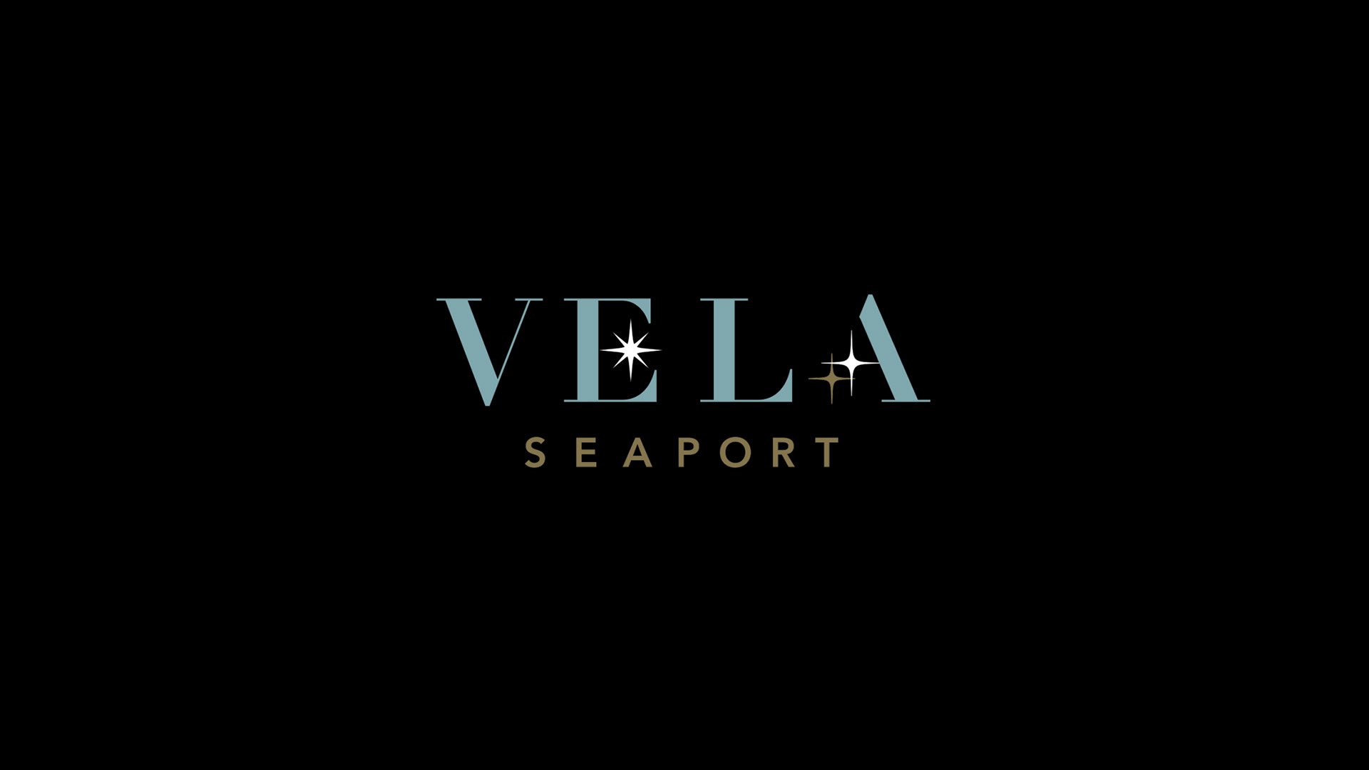 vela seaport restaurant logo on black by boston logo designer