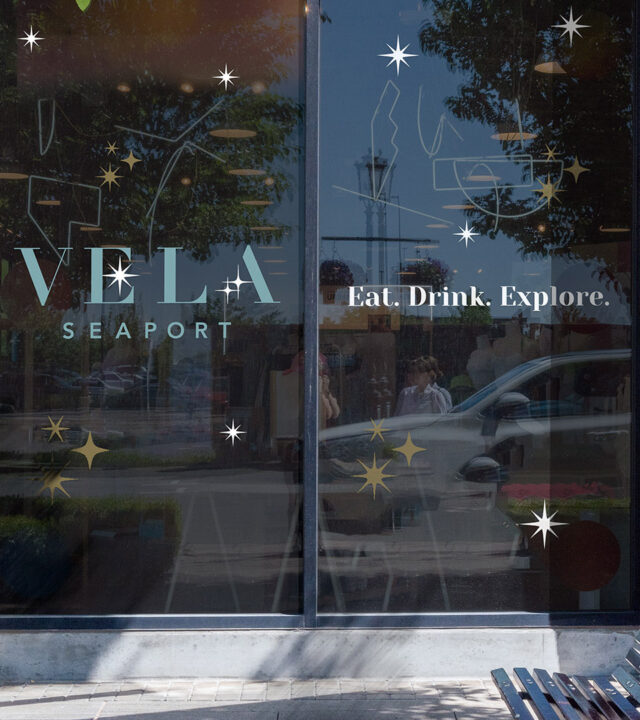 vela seaport windows with white stars vertical