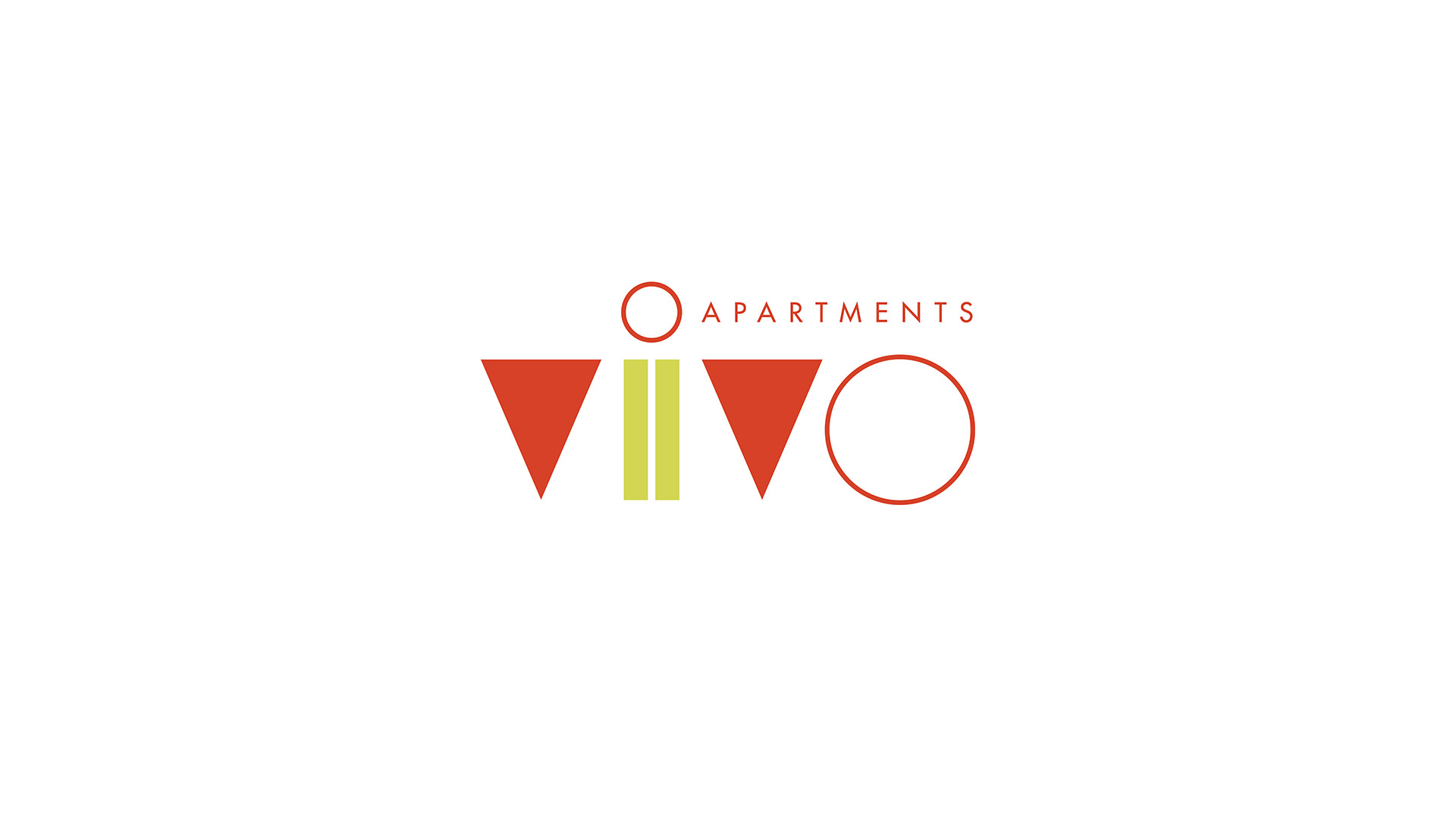 vivo apartments boston logo design on white