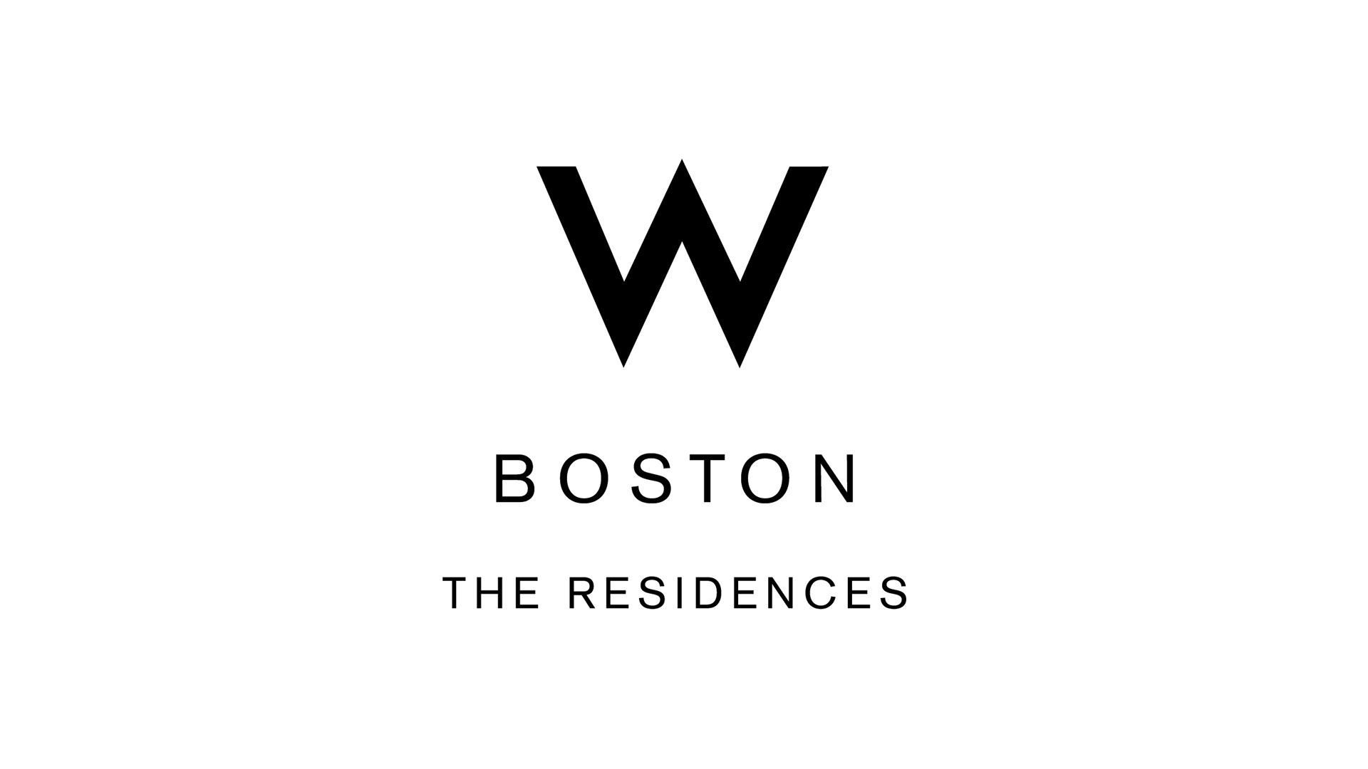 w boston residences black logo on white